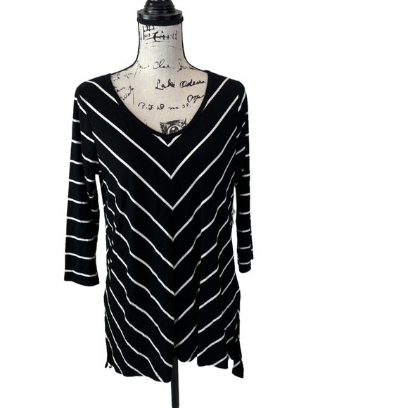 Larry Levine Women's Size Small Striped Shirt - Picture 1 of 10